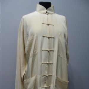 FLASH SALE Vintage Iconic Shanghai Tang Silk Cream Jacket Mandarin Collar